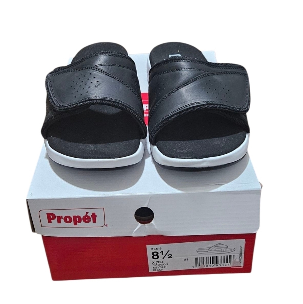 NWT Propet Emerson Men's Leather Slide Sandals. - Picture 2 of 9